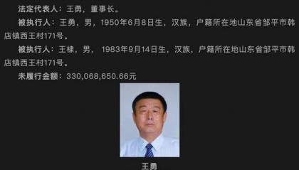 西王集团等拒不支付超3.3亿元,法院发悬赏通告:最高奖励990万元