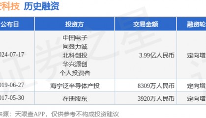 确安科技公布定向增发融资,融资额3.99亿人民币,投资方为中国电子、同鑫力诚等